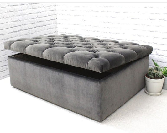 AIFA Grey Ottoman Storage Box